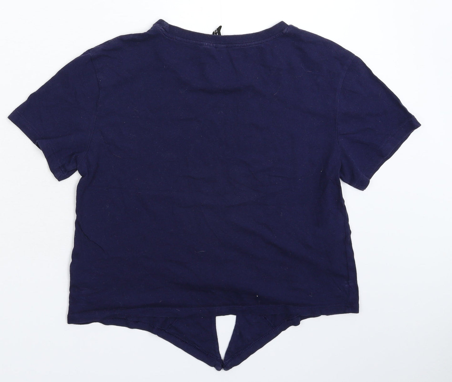 Womens UK Size S Divided Blue Basic T-Shirt