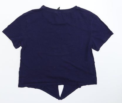 Womens UK Size S Divided Blue Basic T-Shirt