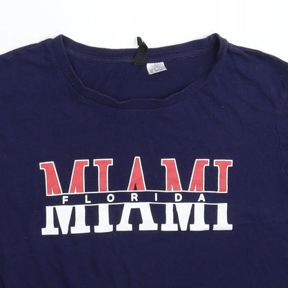 Womens UK Size S Divided Blue Basic T-Shirt