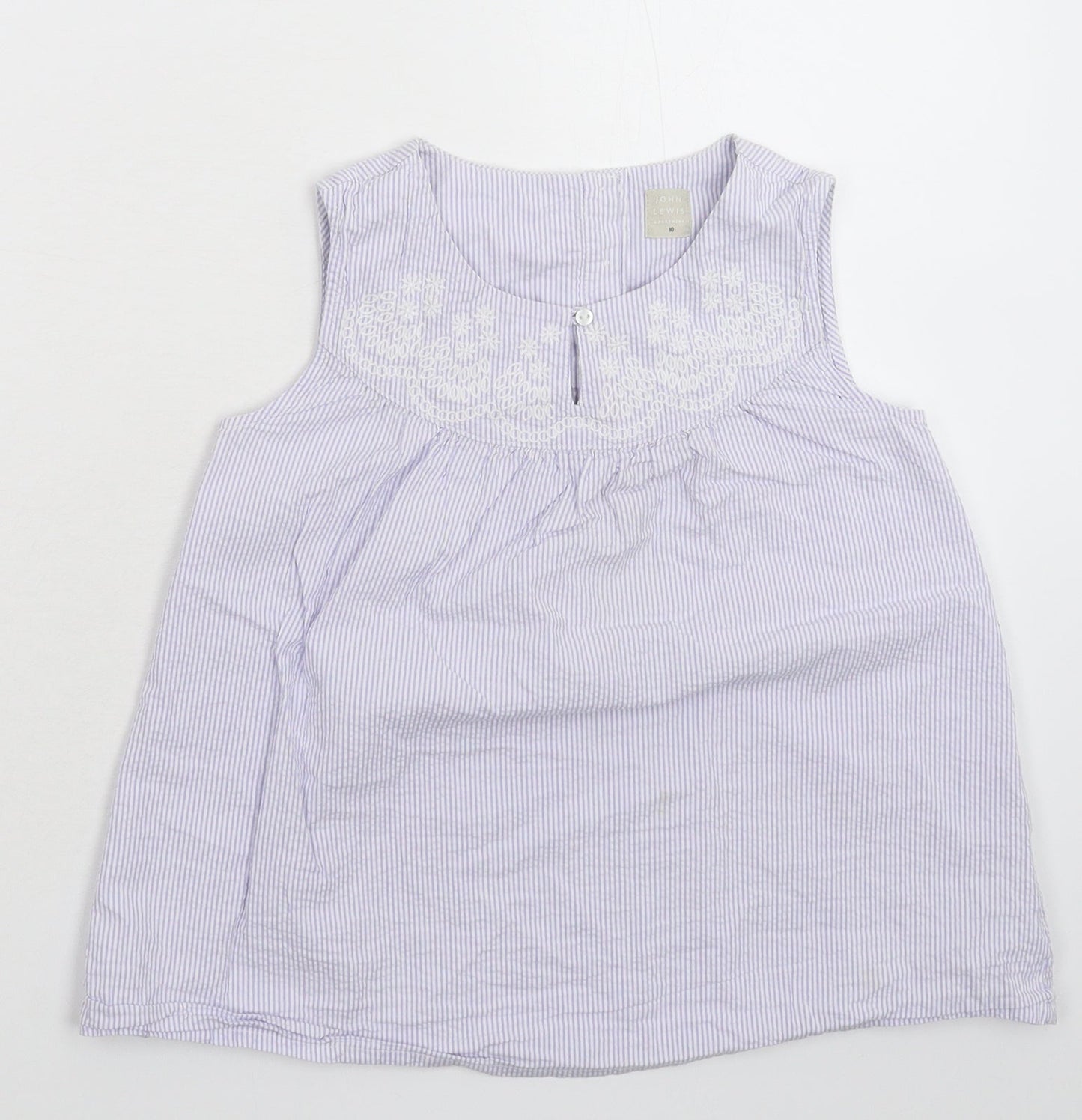 John Lewis Womens Blue Striped  Basic T-Shirt Size 10