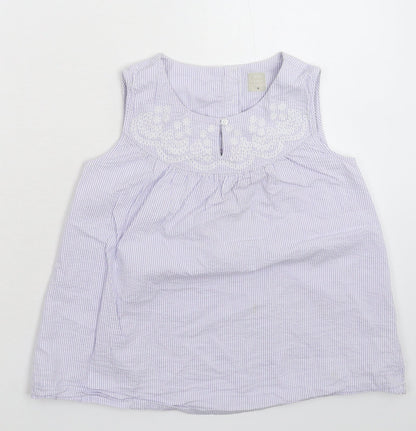 John Lewis Womens Blue Striped  Basic T-Shirt Size 10