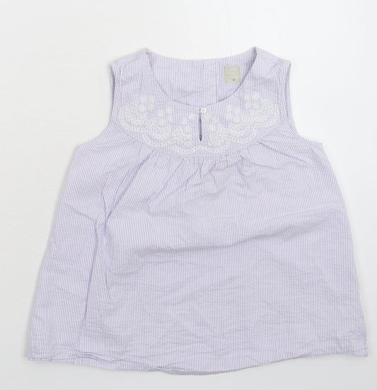 John Lewis Womens Blue Striped  Basic T-Shirt Size 10