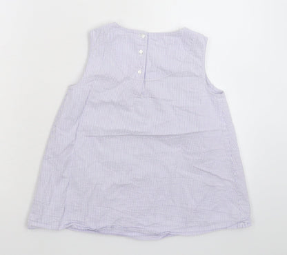 John Lewis Womens Blue Striped  Basic T-Shirt Size 10