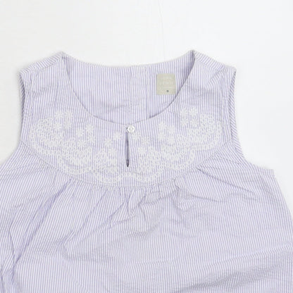 John Lewis Womens Blue Striped  Basic T-Shirt Size 10