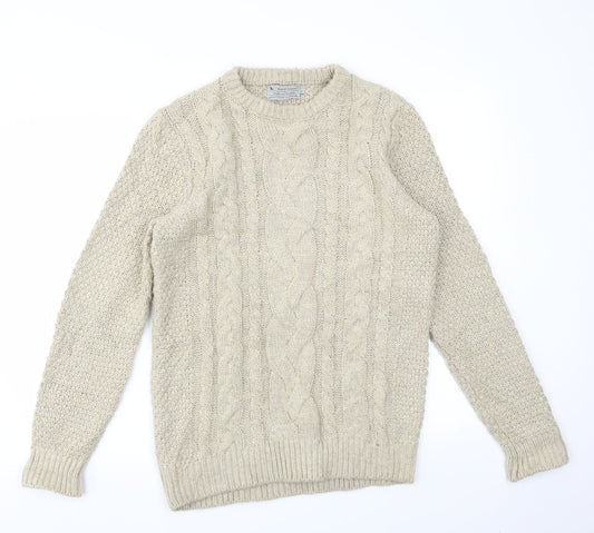 TU Mens Beige   Pullover Sweatshirt Size S