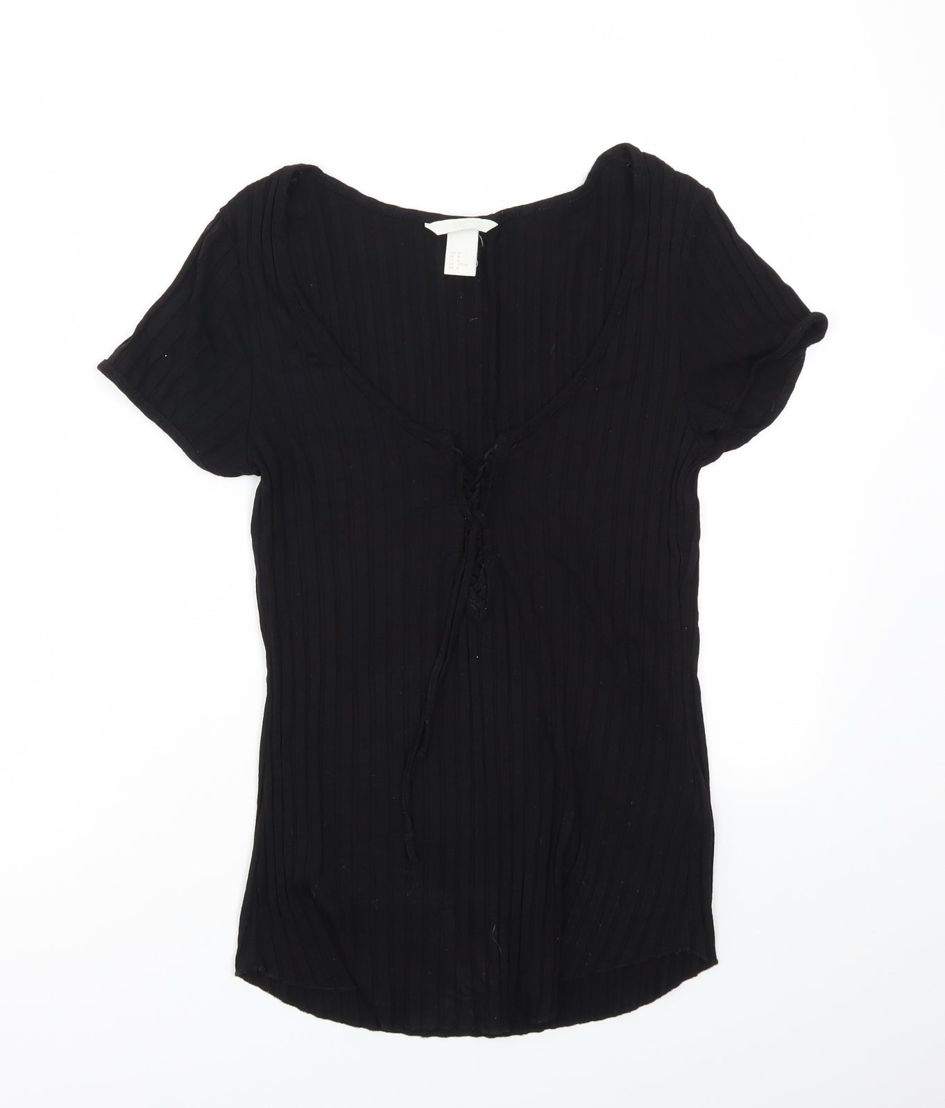 Womens UK Size M H&M Black Basic T-Shirt
