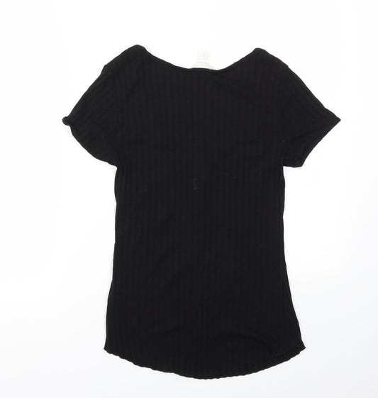 Womens UK Size M H&M Black Basic T-Shirt