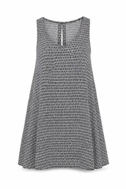 H&M Womens Black Geometric  Fit & Flare  Size 8