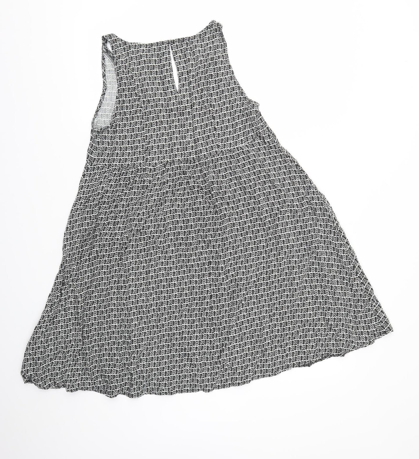 H&M Womens Black Geometric  Fit & Flare  Size 8