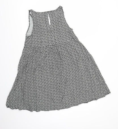 H&M Womens Black Geometric  Fit & Flare  Size 8