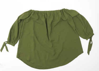 Abollria Womens Green   Basic Blouse Size 2XL