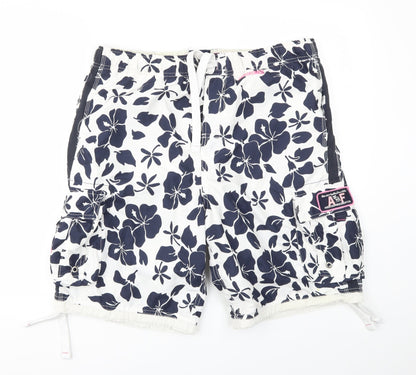 TUGGER  Mens Blue Floral  Sweat Shorts Size L - stretch waistband