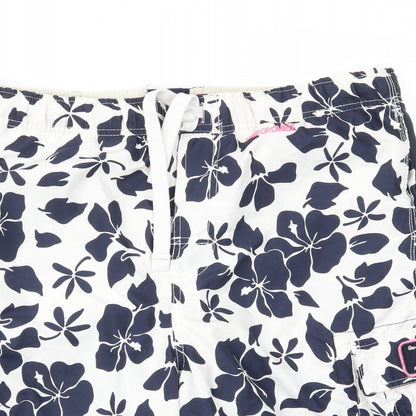 TUGGER  Mens Blue Floral  Sweat Shorts Size L - stretch waistband