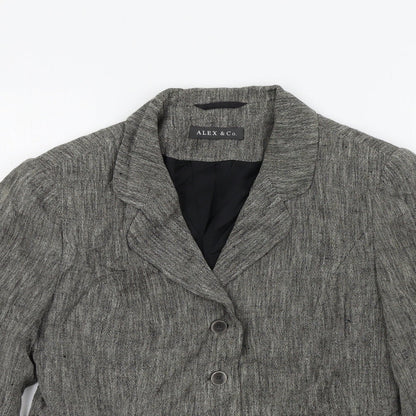 ALEX&CO Womens Brown Colourblock  Jacket Blazer Size 10