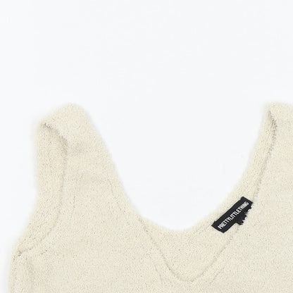 Womens UK Size S PRETTYLITTLETHING Beige Basic T-Shirt