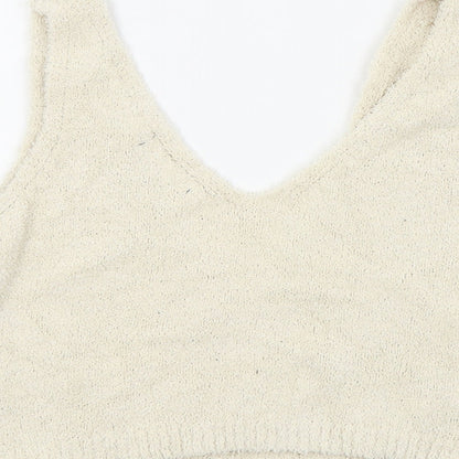 Womens UK Size S PRETTYLITTLETHING Beige Basic T-Shirt