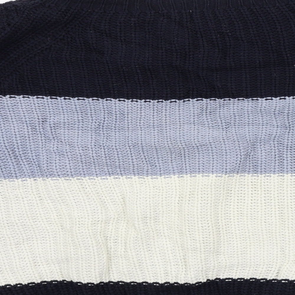 M&S Womens Blue Striped  Pullover Jumper Size M