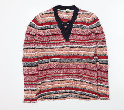 Womens UK Size S Papaya Red Pullover Jumper