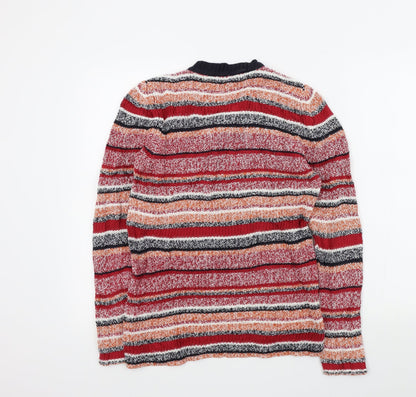 Womens UK Size S Papaya Red Pullover Jumper
