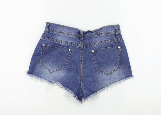 PRETTYLITTLETHING Womens Blue Colourblock  Bermuda Shorts Size 10