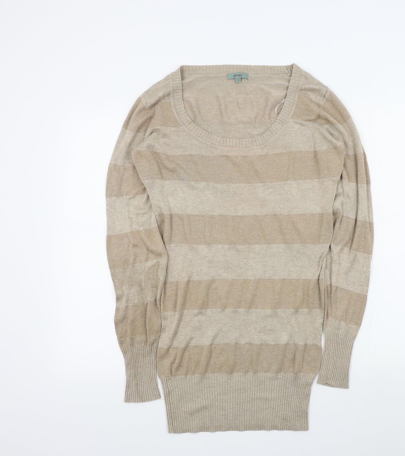 Womens UK Size 12 Therapy Brown Pullover Jumper