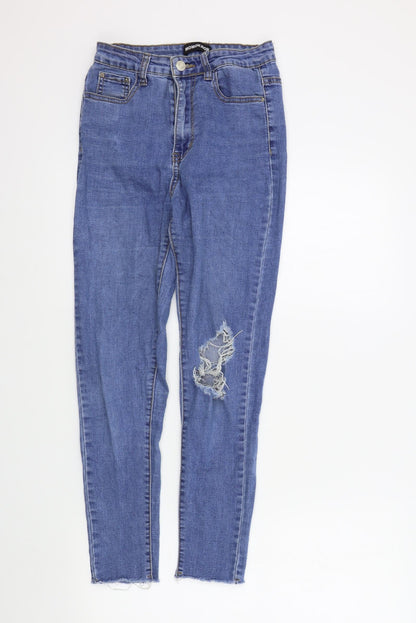 Womens UK Size 8 MOMOKROM Regular Fit Skinny Blue Jeans