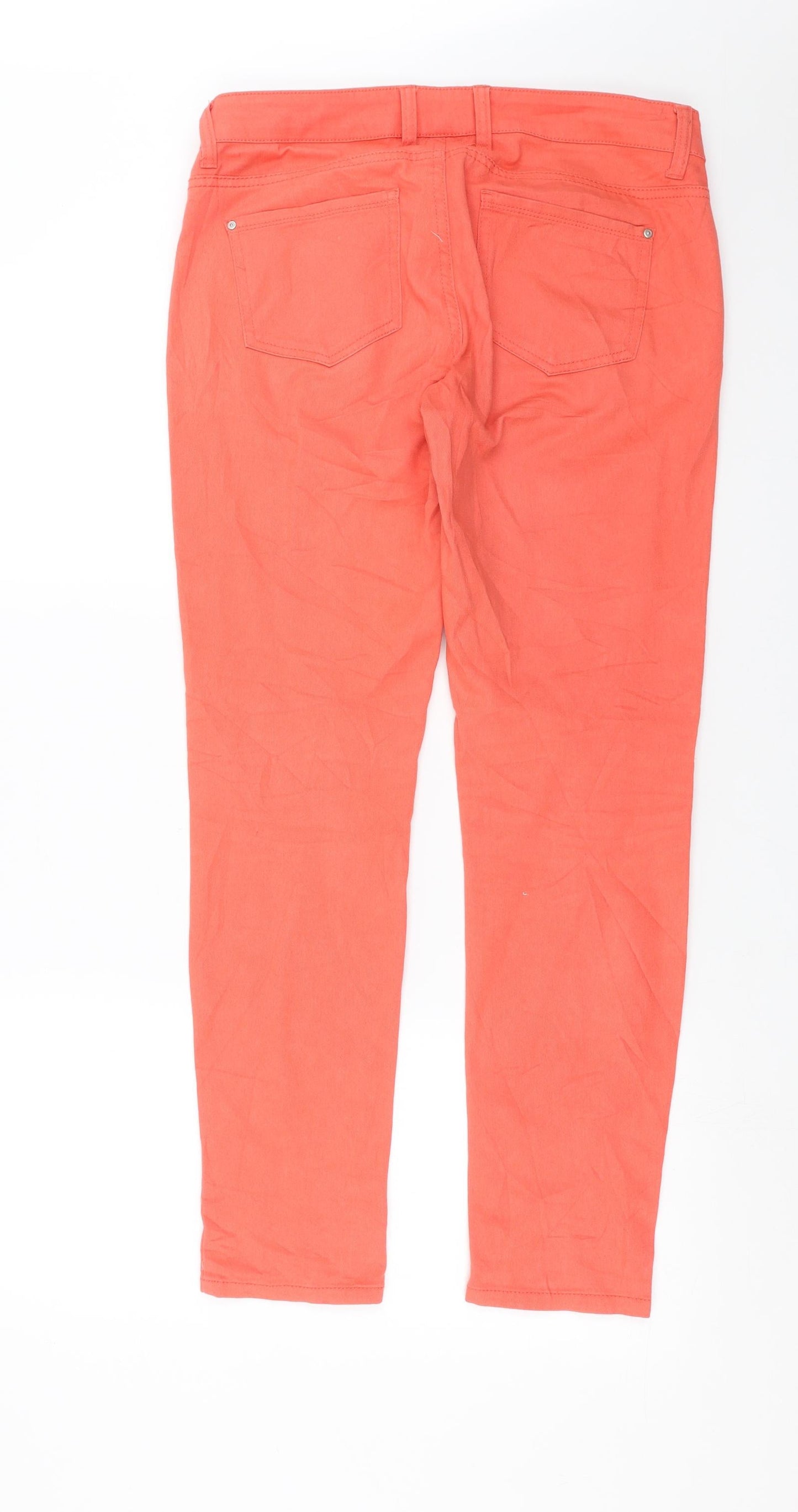 ESMARA Womens Orange  Denim Skinny Jeans Size 12 L29 in