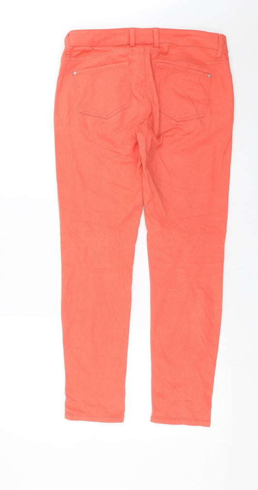 ESMARA Womens Orange  Denim Skinny Jeans Size 12 L29 in