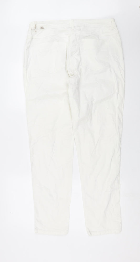 Gina Benotti Womens White  Denim Straight Jeans Size 16 L30 in