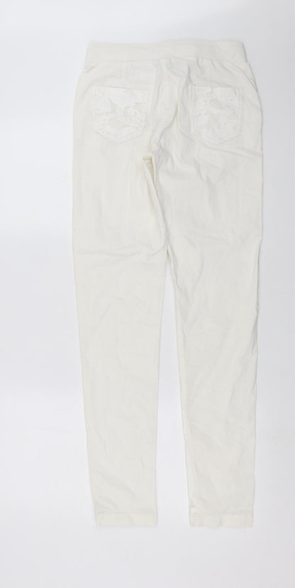 GUIDANCE Womens White Floral  Trousers  Size S L30 in