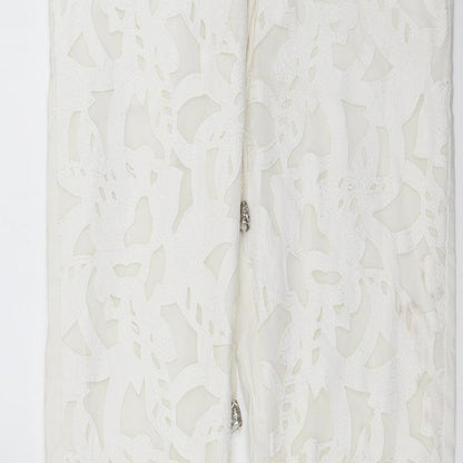 GUIDANCE Womens White Floral  Trousers  Size S L30 in