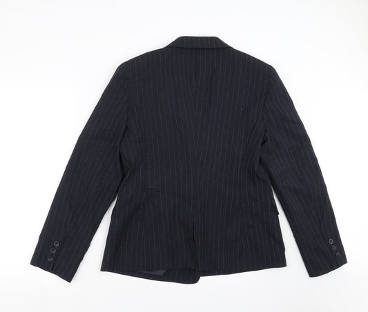 YFN Collection Womens Blue Striped  Jacket Suit Jacket Size 16