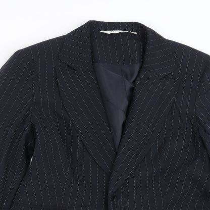 YFN Collection Womens Blue Striped  Jacket Suit Jacket Size 16