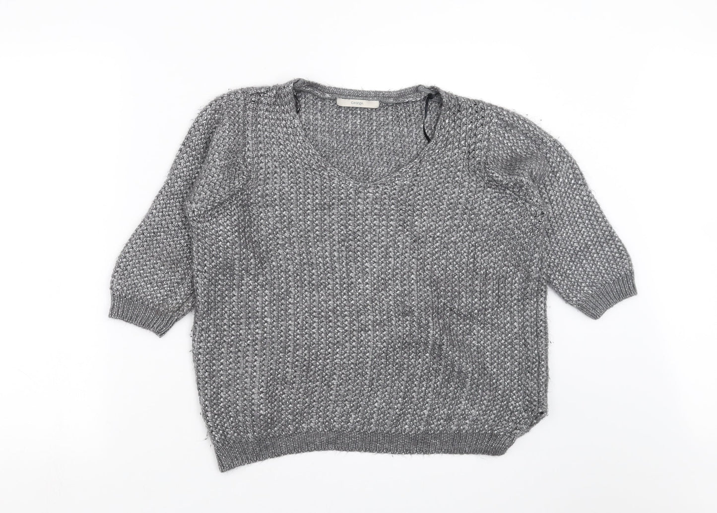 George Womens Grey  Knit Pullover Jumper Size M