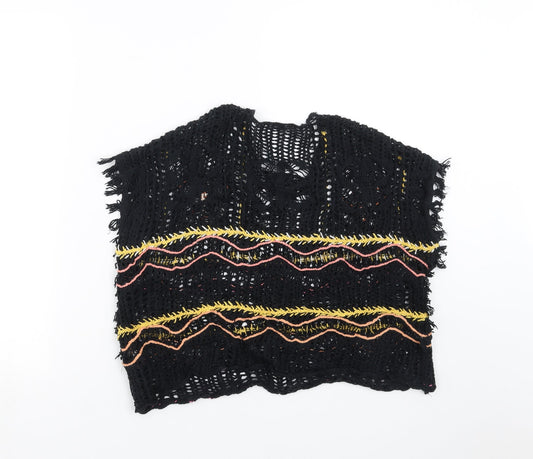 NEXT Girls Black  Knit Pullover Jumper Size 7 Years