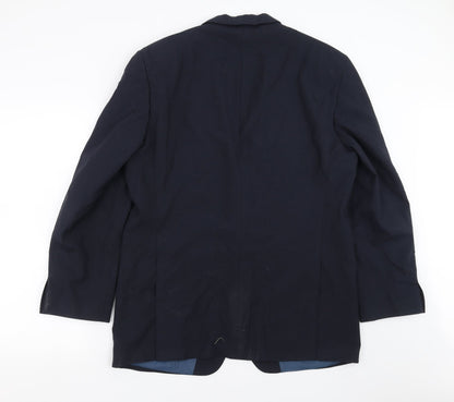 Mens UK Size 42 VARTEKS Regular Blue Suit Jacket