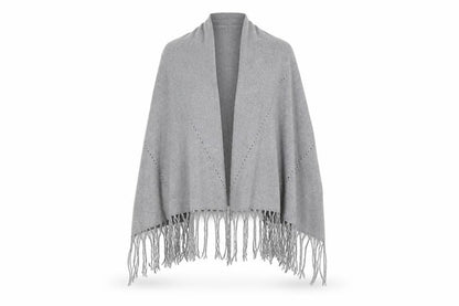Angelica Womens Grey  Knit  Shawl/Wrap