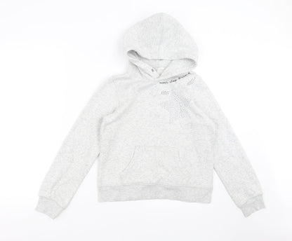 H&M Girls Grey   Pullover Hoodie Size 11-12 Years  - stars