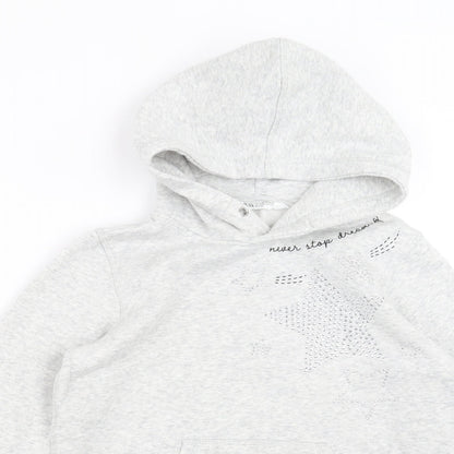 H&M Girls Grey   Pullover Hoodie Size 11-12 Years  - stars