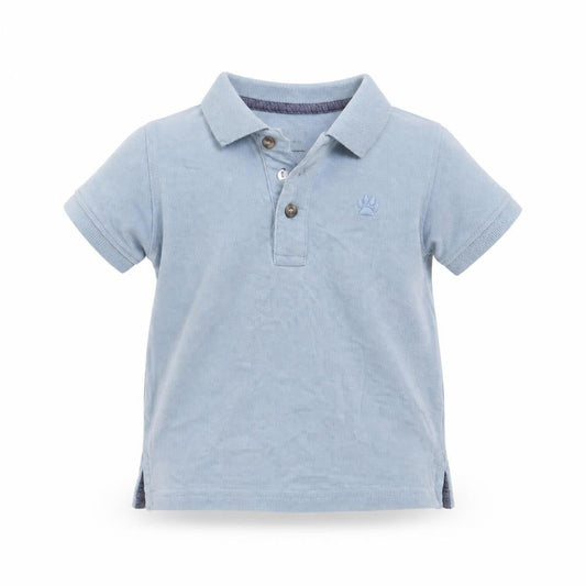 Front view of Primark Baby Blue Basic Polo, size 12-18, Months