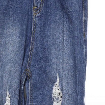 PRETTYLITTLETHING Womens Blue  Denim Skinny Jeans Size 8 L24.5 in