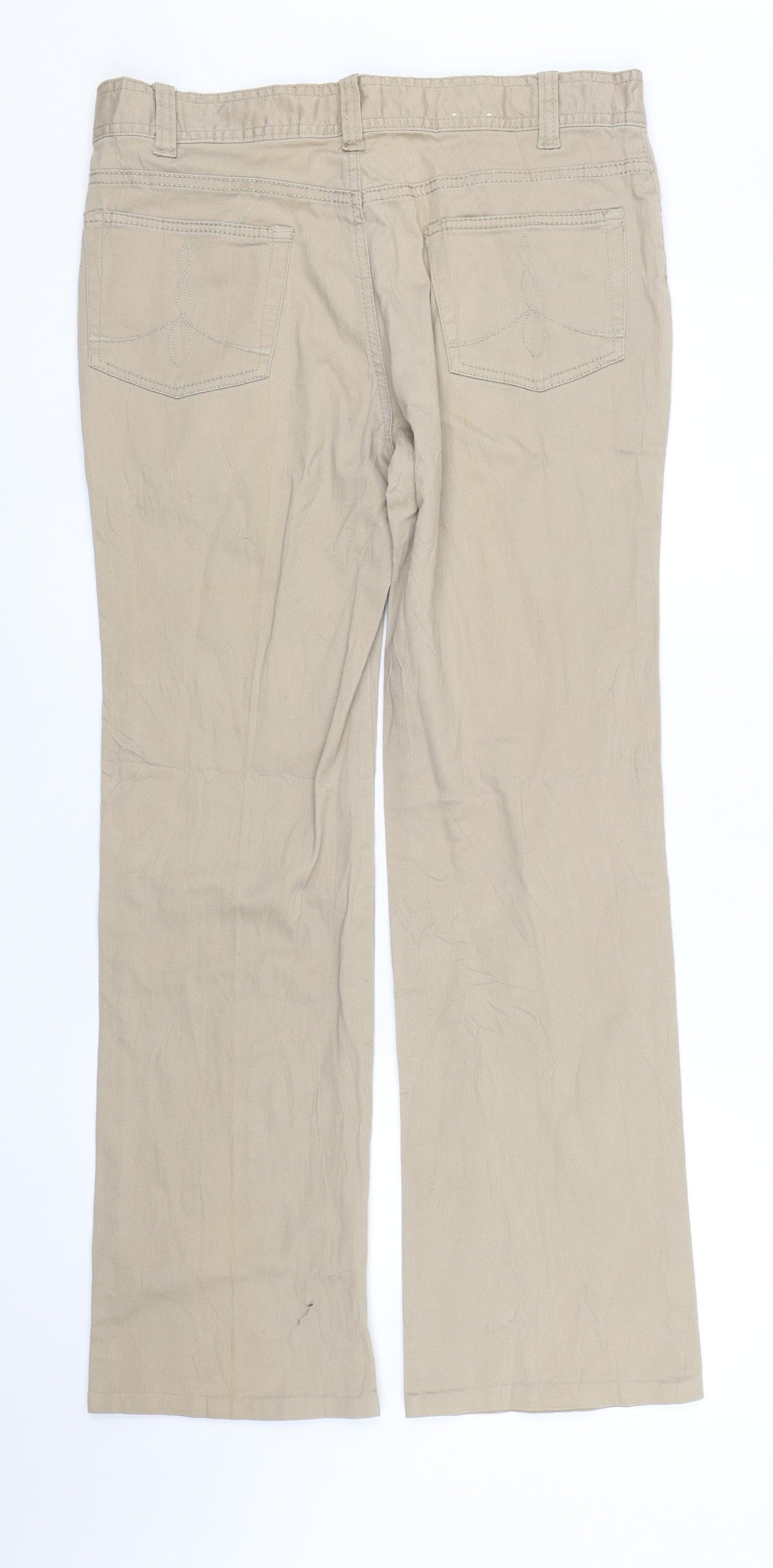 Denim co Womens Beige  Denim Straight Jeans Size 12 L27 in