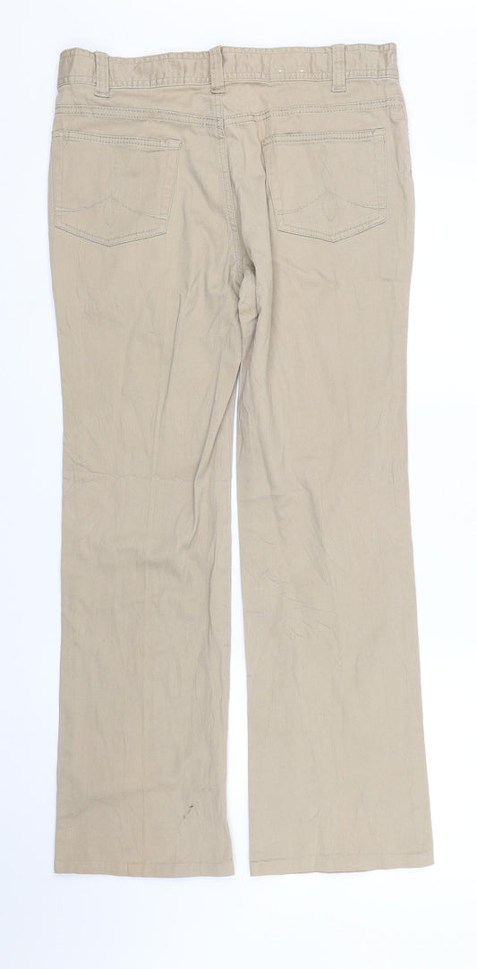 Denim co Womens Beige  Denim Straight Jeans Size 12 L27 in