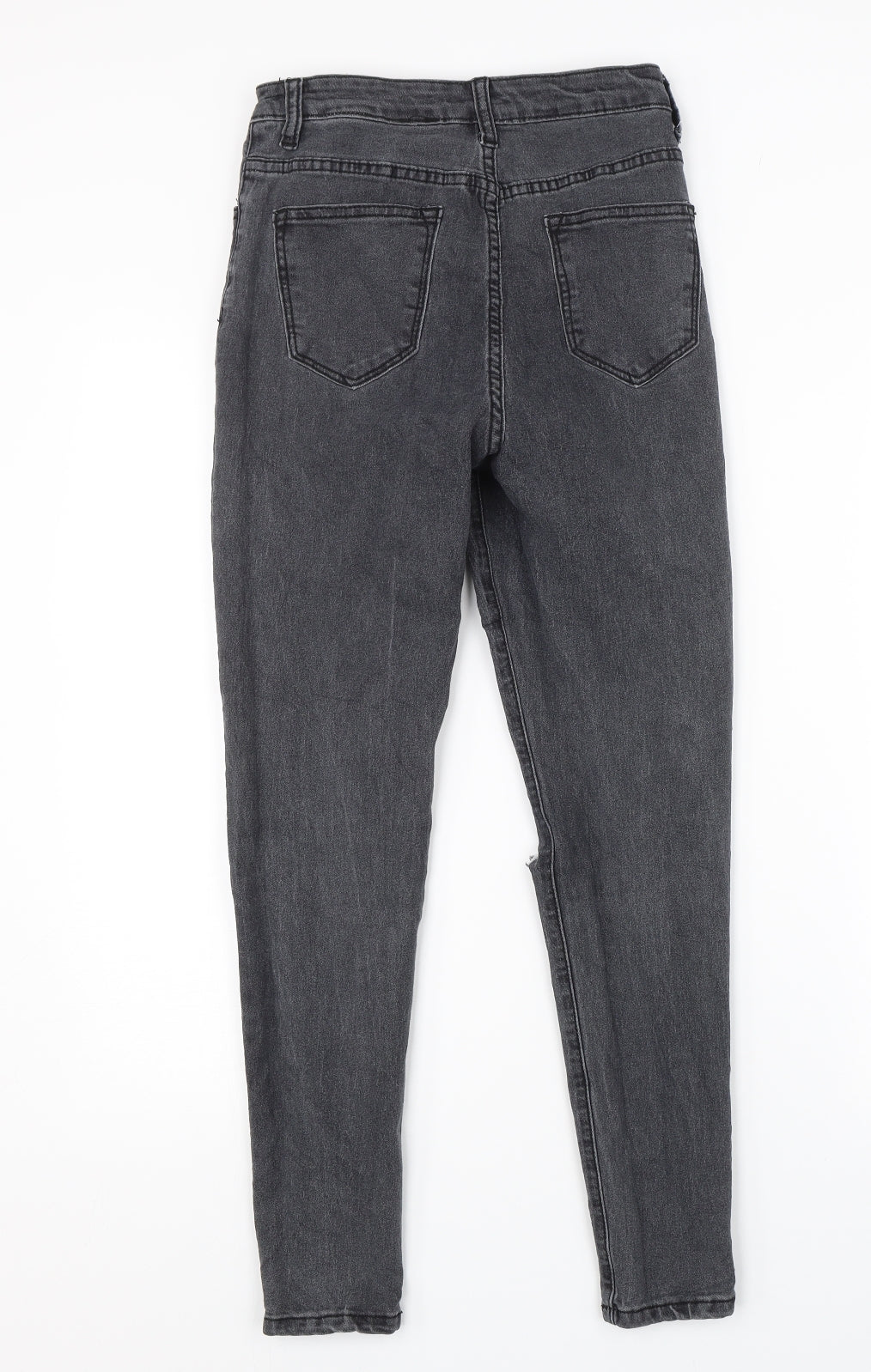 PRETTYLITTLETHING Womens Grey  Denim Skinny Jeans Size 6 L24 in