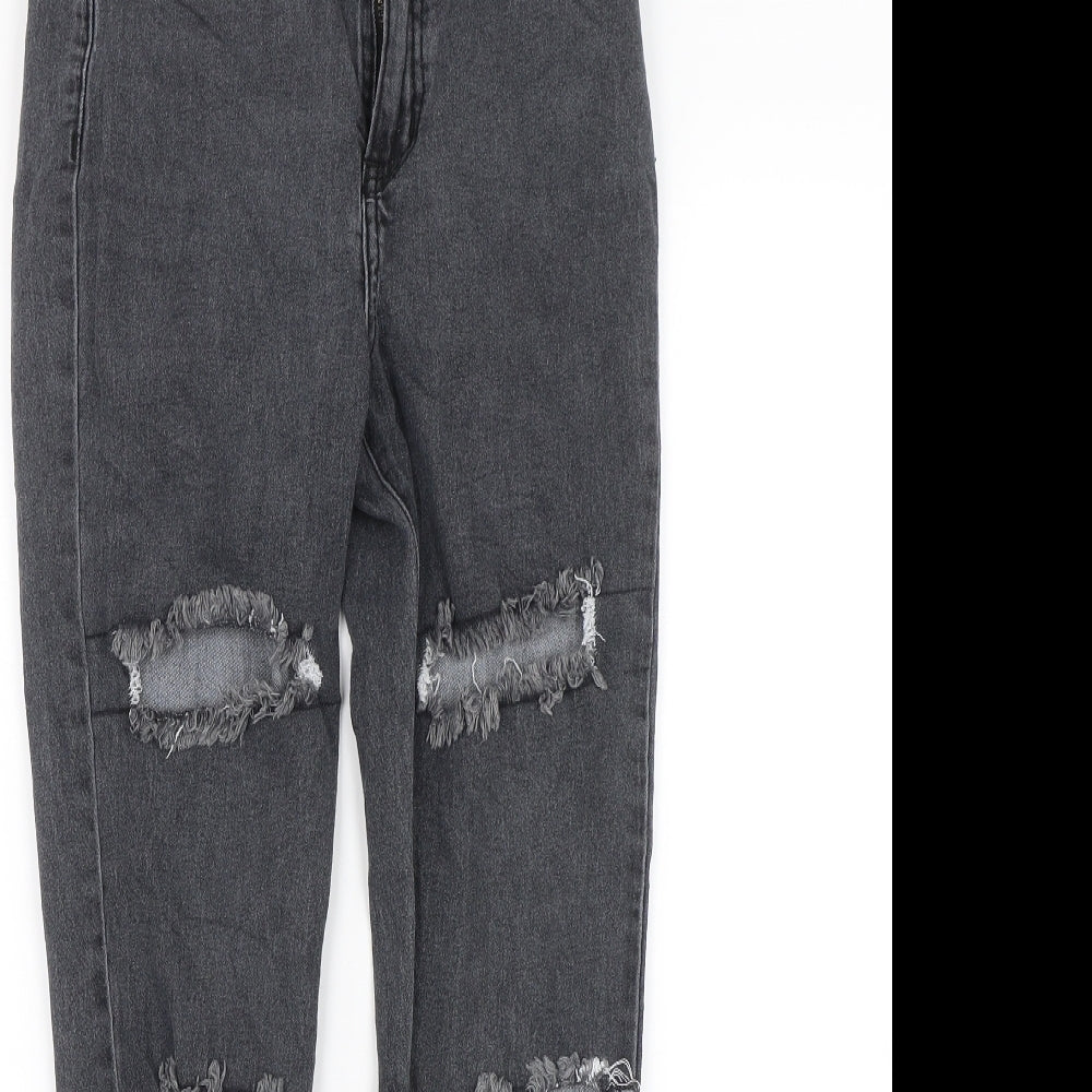 PRETTYLITTLETHING Womens Grey  Denim Skinny Jeans Size 6 L24 in