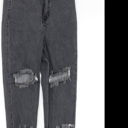 PRETTYLITTLETHING Womens Grey  Denim Skinny Jeans Size 6 L24 in