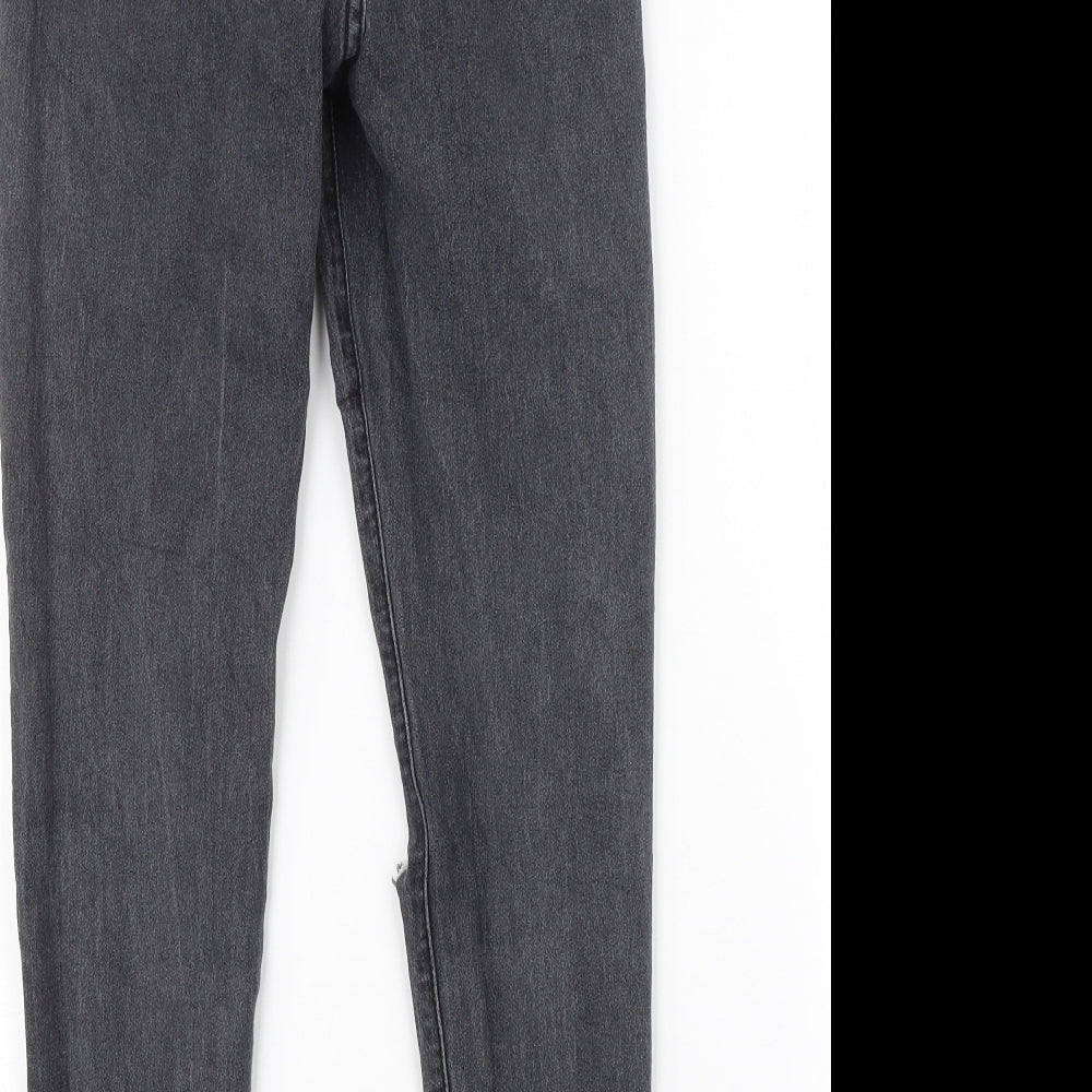 PRETTYLITTLETHING Womens Grey  Denim Skinny Jeans Size 6 L24 in