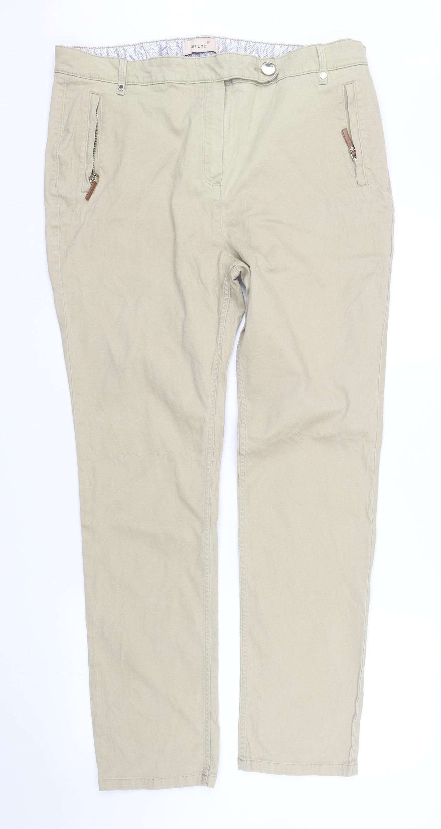 Womens UK Size 34 Per Una Regular Fit  Beige Trousers