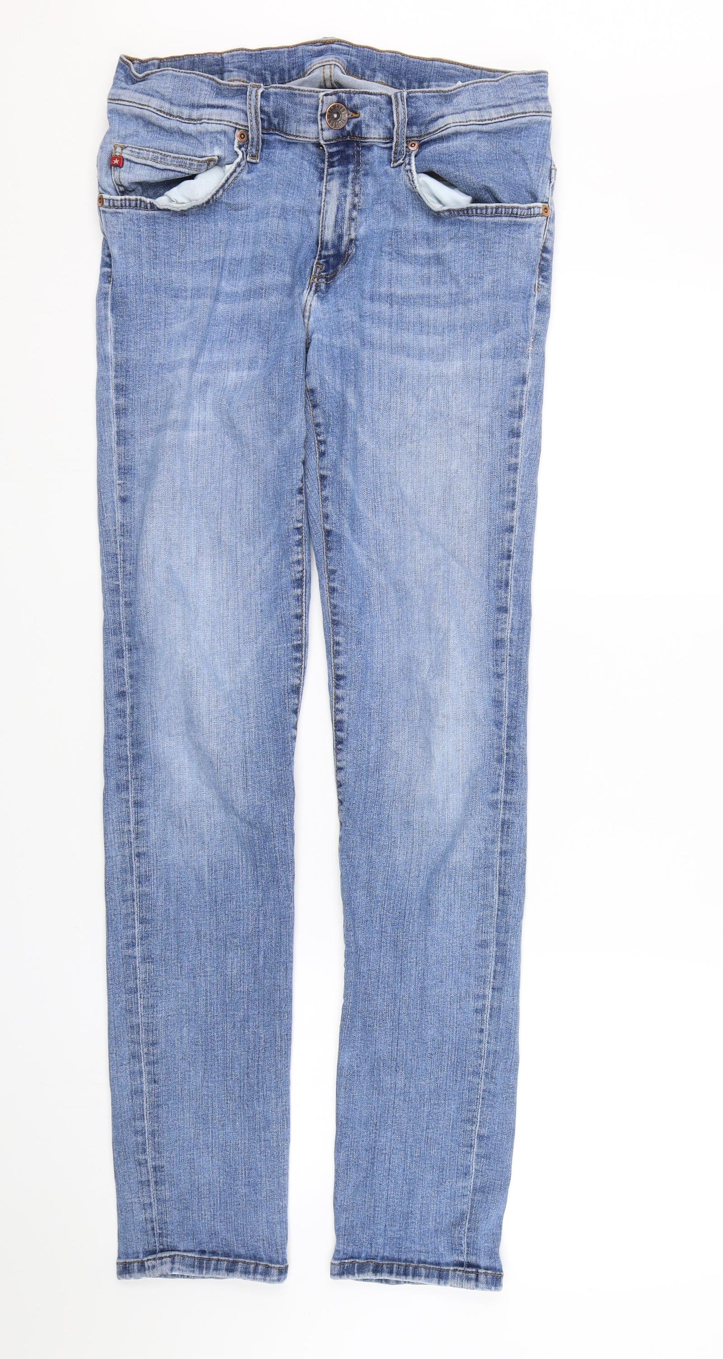 Womens UK Size 32 BIG STAR Regular Fit Skinny Blue Jeans