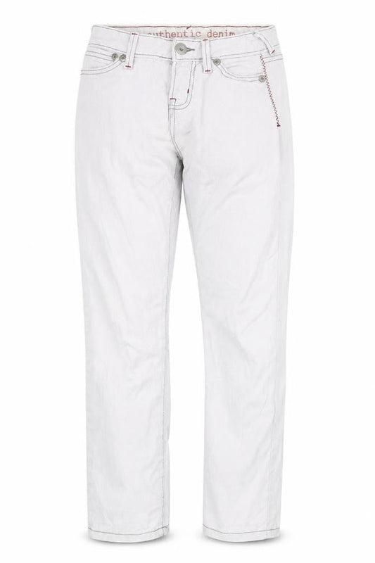 Womens UK Size S Authentic Denim Regular Fit Straight White Jeans